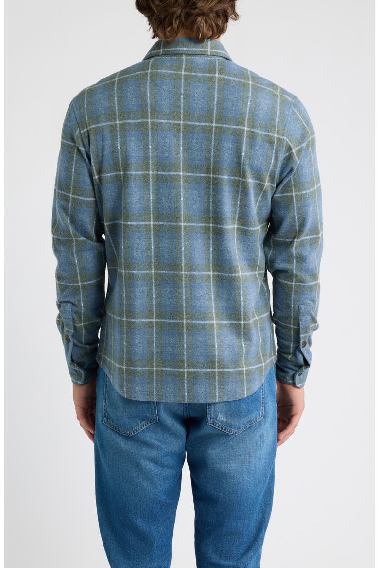 Labrador Tartan Knit Shirt Jacket, Alternate, color, LAGUNA BLUE