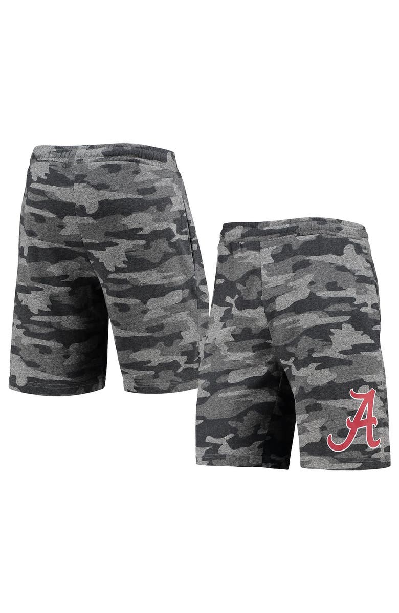 CONCEPTS SPORT Men's Concepts Sport Charcoal/Gray Alabama Crimson Tide Camo Backup Terry Jam Lounge Shorts, Alternate, color, Charcoal