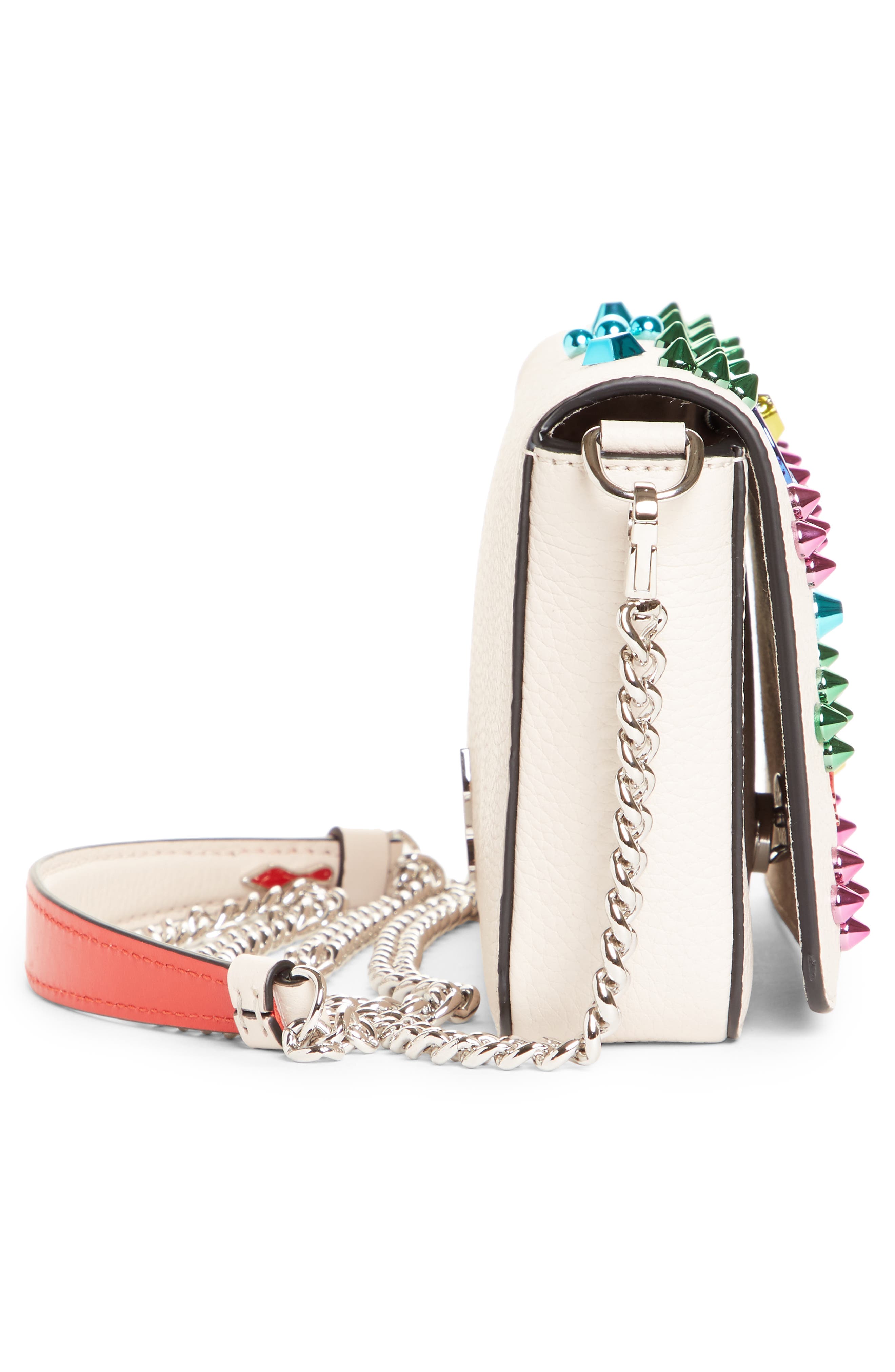 Zoompouch Loubinthe Calfskin Clutch, Alternate, color, IVORY/ MIX METAL
