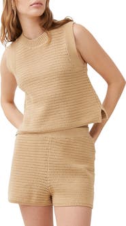 French Connection Lumi Mozart Open Stitch Sleeveless Cotton Sweater