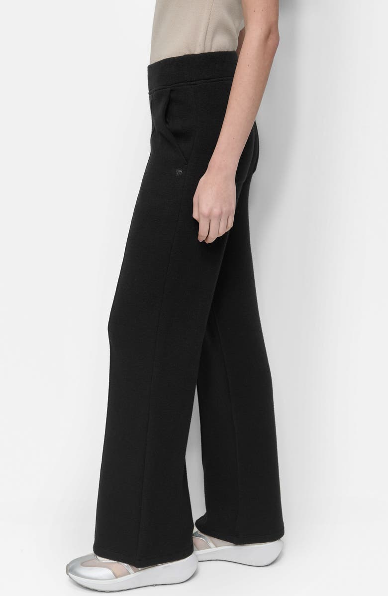DKNY Mere Hacci Wide Leg Pants, Alternate, color, Black