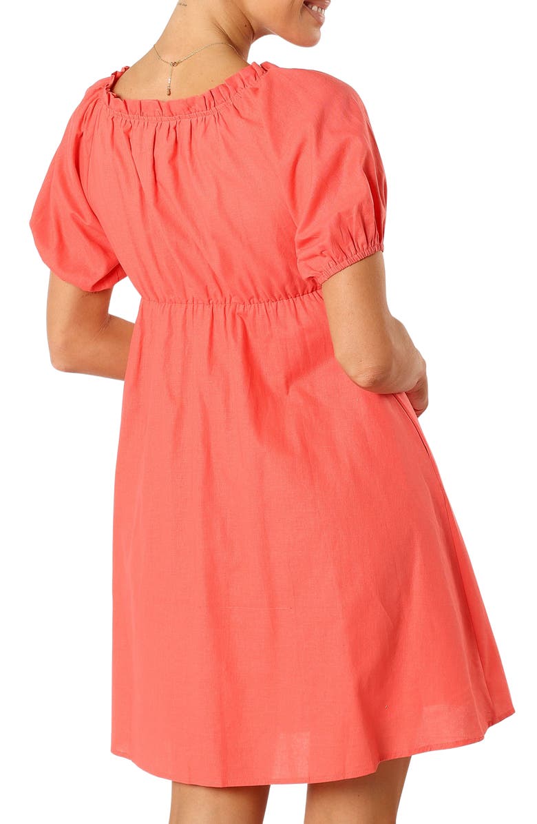 Petal & Pup Taylin Babydoll Minidress, Alternate, color, Coral