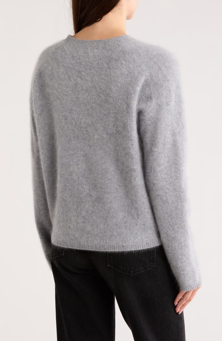 Nordstrom Brushed Cashmere V-Neck Cardigan, Alternate, color, Grey Heather