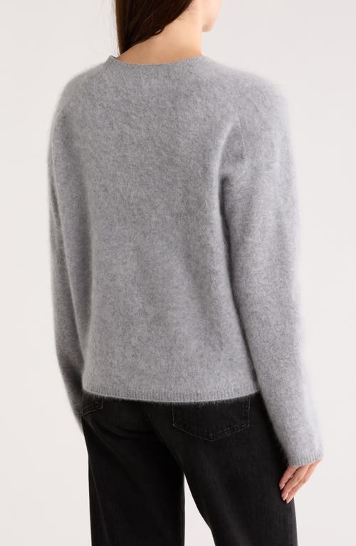 Nordstrom Brushed Cashmere V-neck Cardigan In Gray