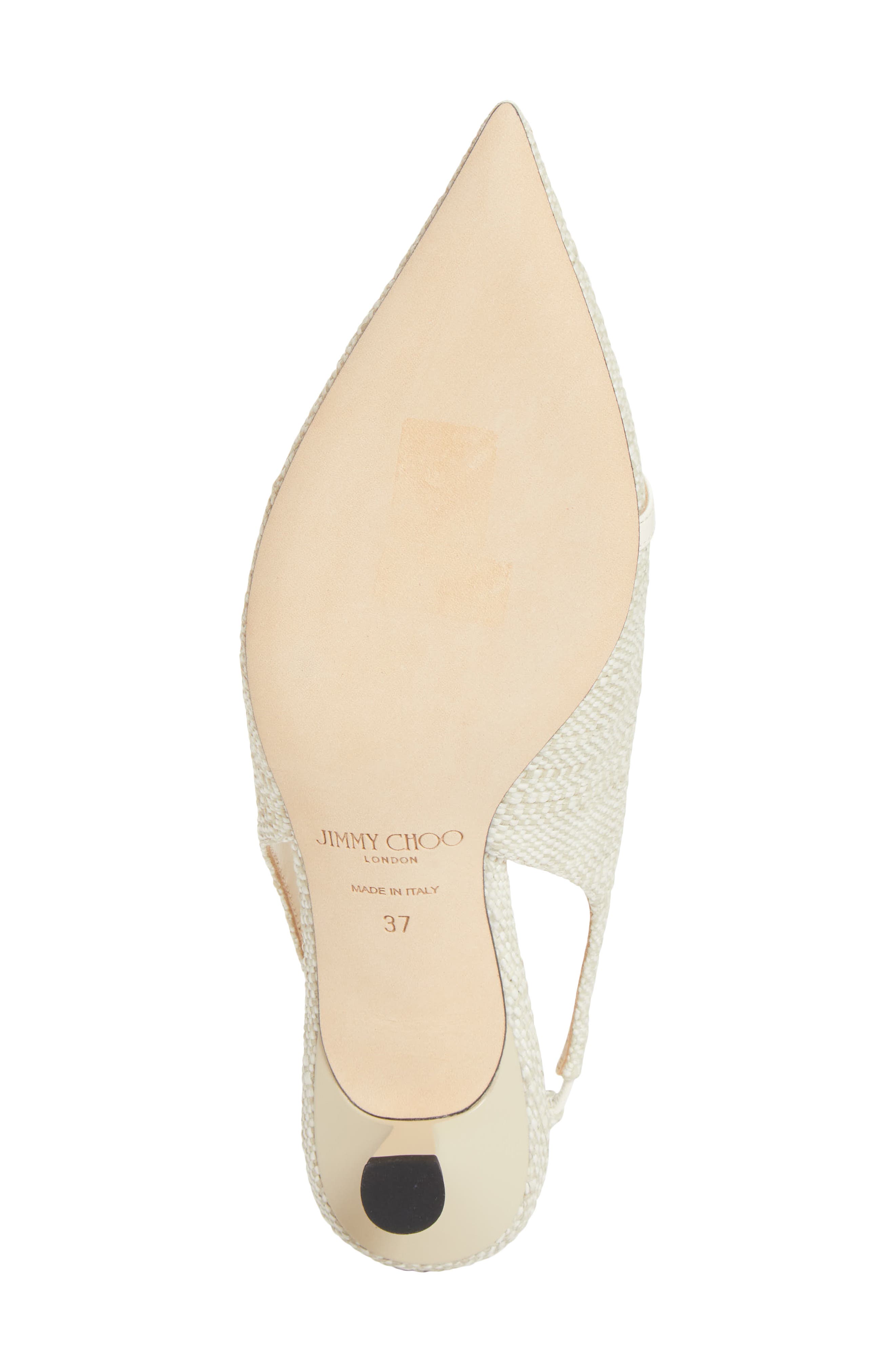 Jimmy Choo Amita Raffia Pointed Toe Slingback Pump, Alternate, color, Natural