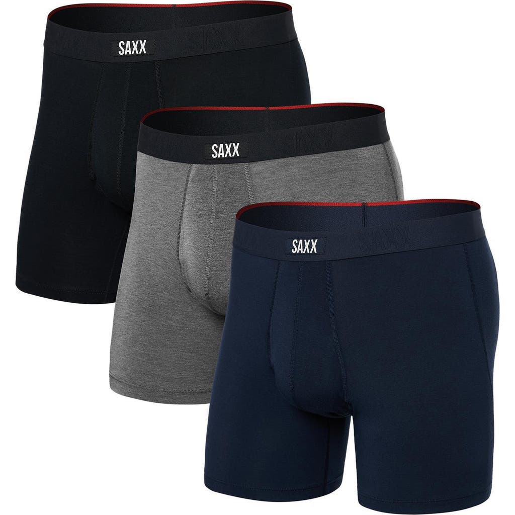 Saxx Assorted 3-pack Vibe Xtra Super Soft Boxer Briefs In Blue