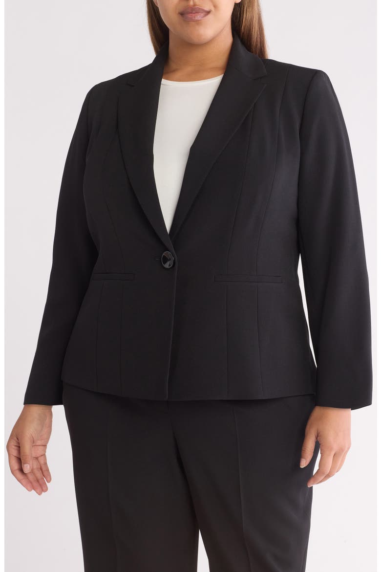 One Button Blazer, Alternate, color, BLACK