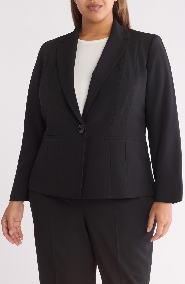 KASPER One Button Blazer, Alternate, color, Black