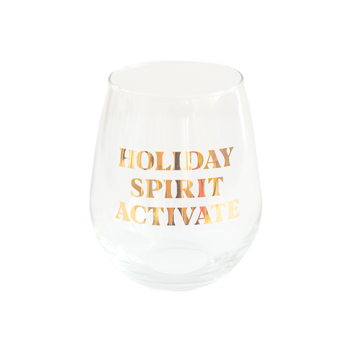 Jollity & Co "holiday Spirit Activate" Wine Glass In Assorted Pre-pack