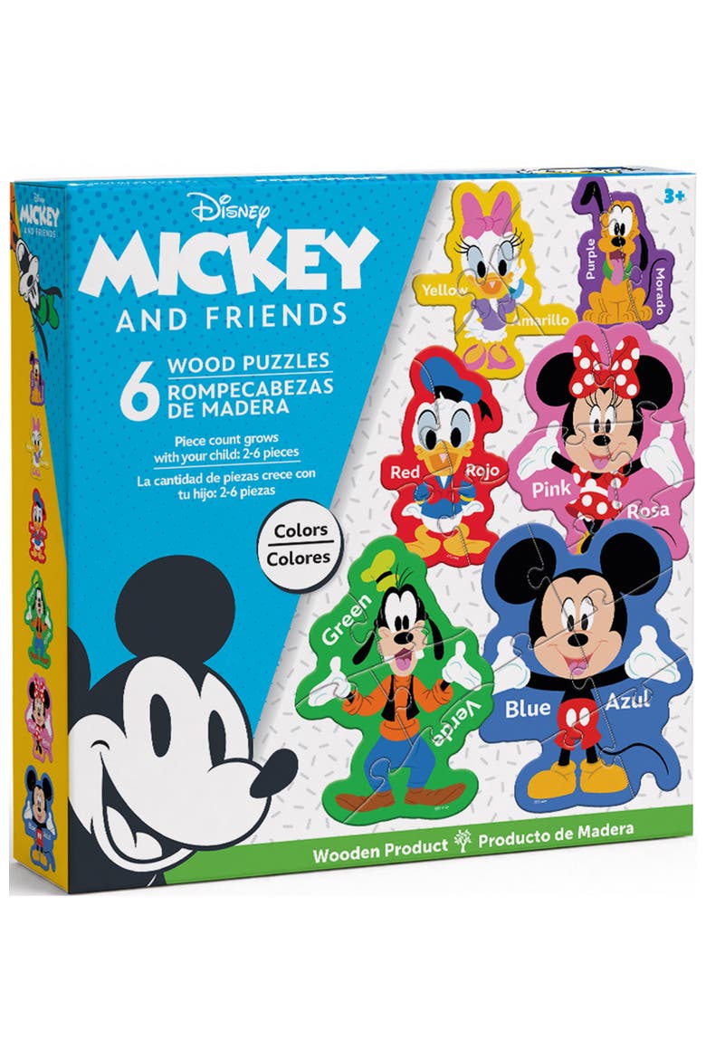 Mickey & Friends 6-Pack Wood Puzzles, Main, color, Multicolor