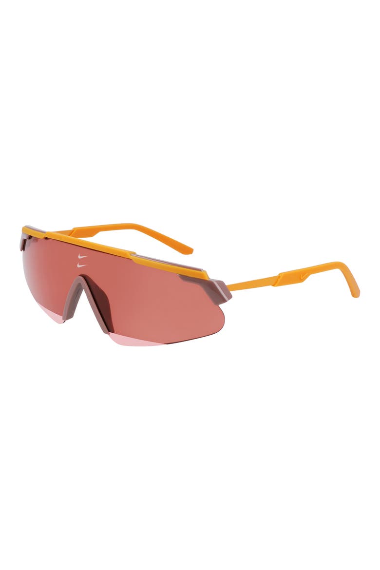 Marquee 66mm Oversize Shield Sunglasses, Alternate, color, MONARCH/VERMILLION