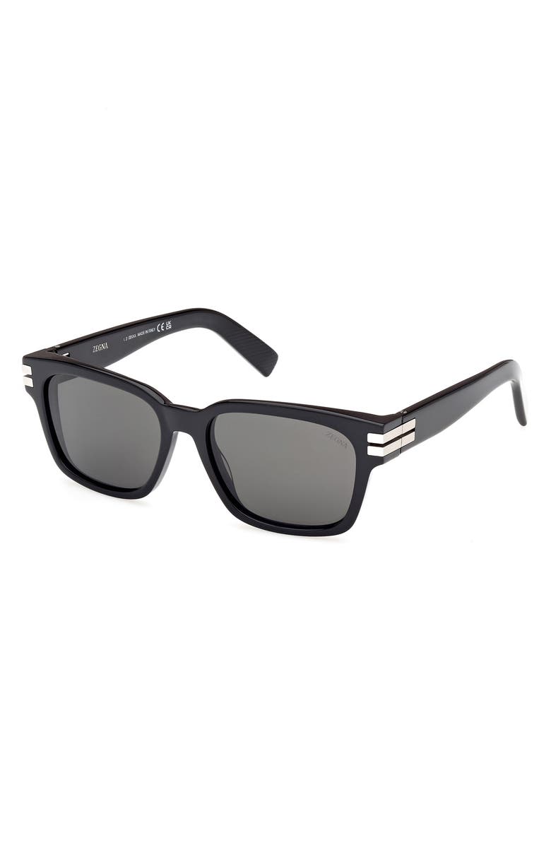 ZEGNA 55mm Rectangular Sunglasses, Alternate, color, 
