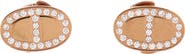 Pre-Owned Hermes Chaine d'Ancre Contour Stud Earrings 18K Rose Gold and Diamonds
