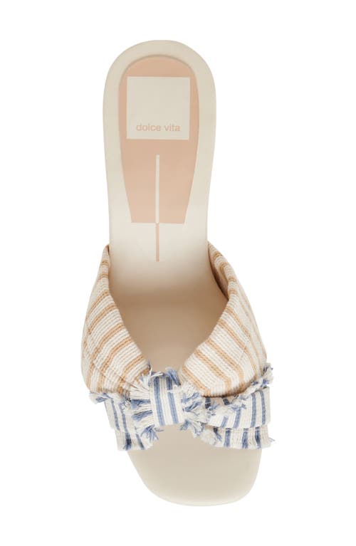 Dolce Vita Izra Sandal In Blue Multi Stripe Fabric