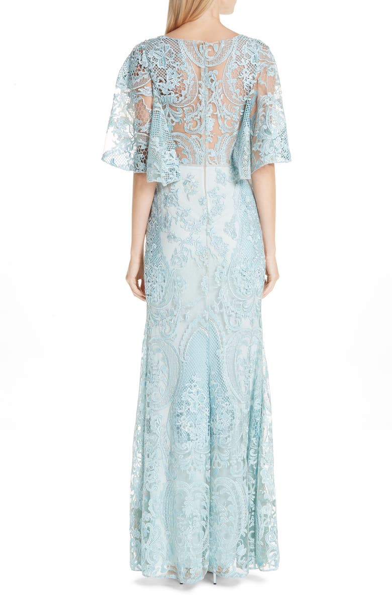 PatBO Patricia Bonaldi PatBO Flutter Sleeve Beaded Lace Gown, Alternate, color,