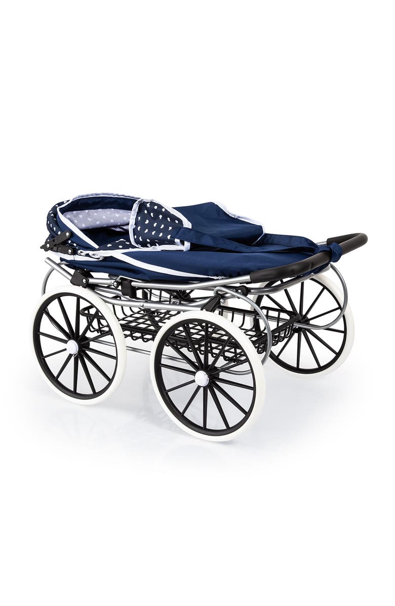 Bayer Design Classic Deluxe Pram Blue & White Includes Shoulder Bag, Alternate, color, Blue