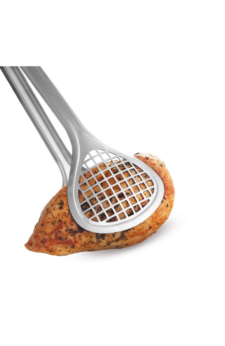 CUISIPRO Wide Grill Fry Tongs, Alternate, color, Silver
