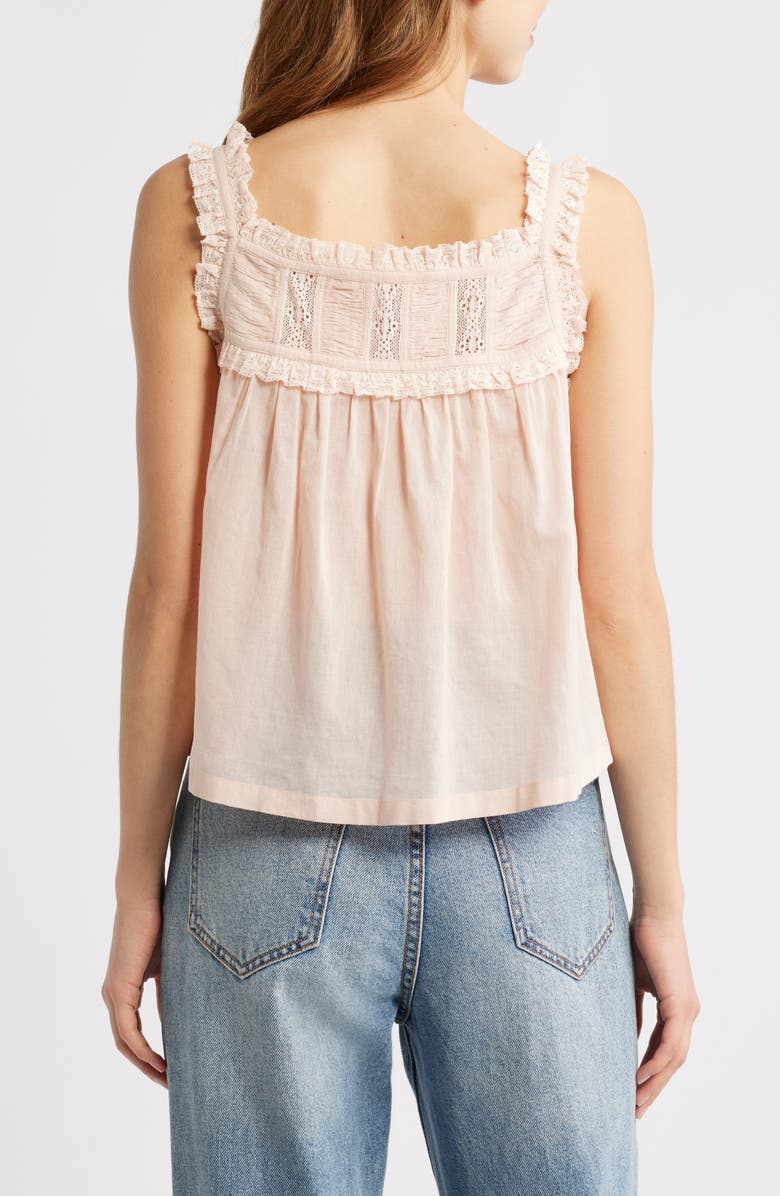 DÔEN Fidella Lace Trim Top, Alternate, color, Blush