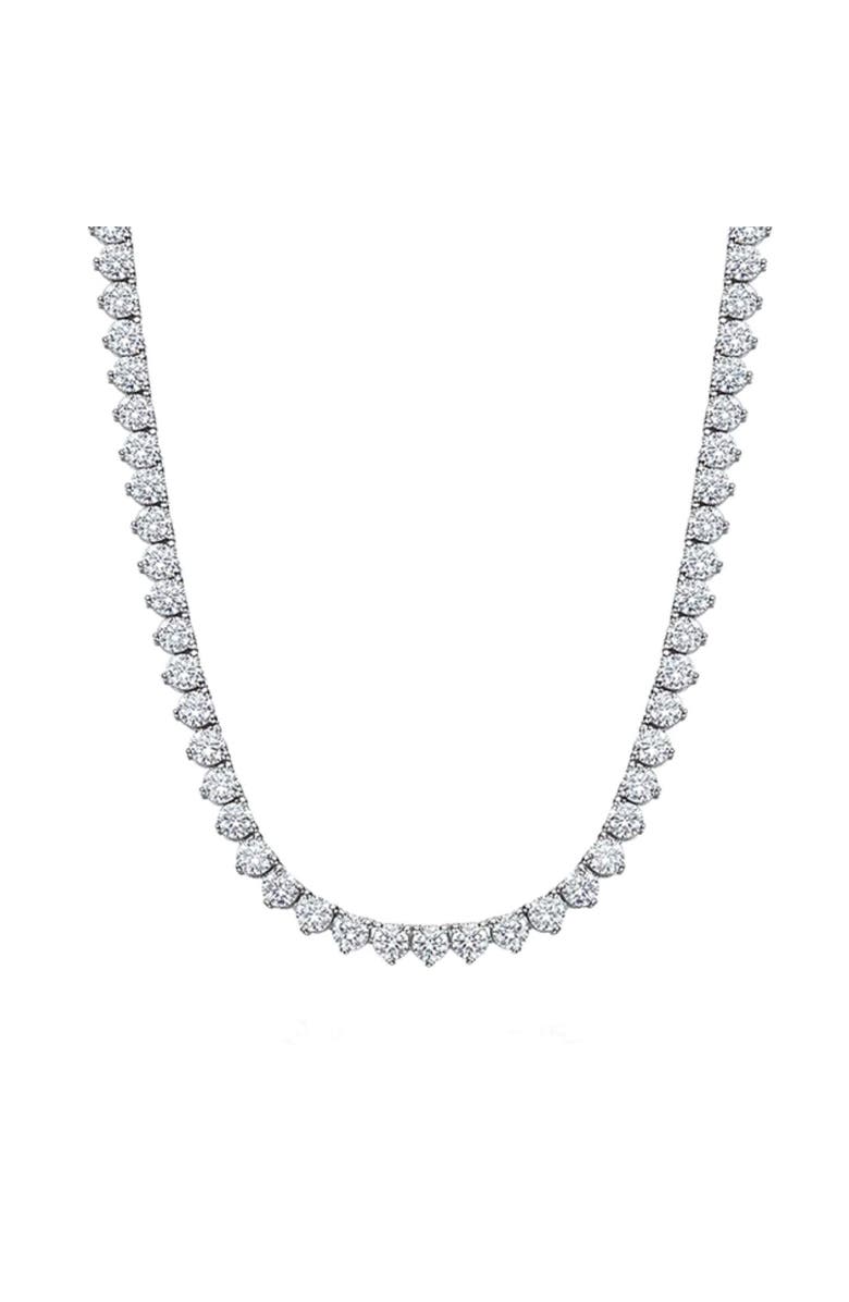 Leni James The Kate 3 Prong 3mm Tennis Necklace, Main, color, Silver