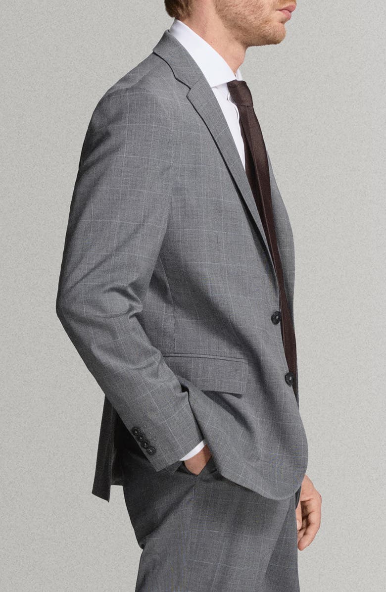 MANGO London Regular Fit Navy Blazer, Alternate, color, Grey