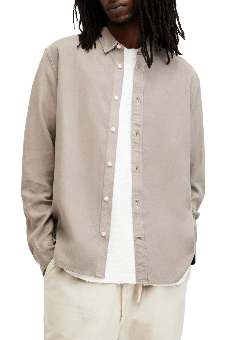 Laguna Relaxed Fit Long Sleeve Button-Up Shirt, Main, color, TRUFFLE BROWN