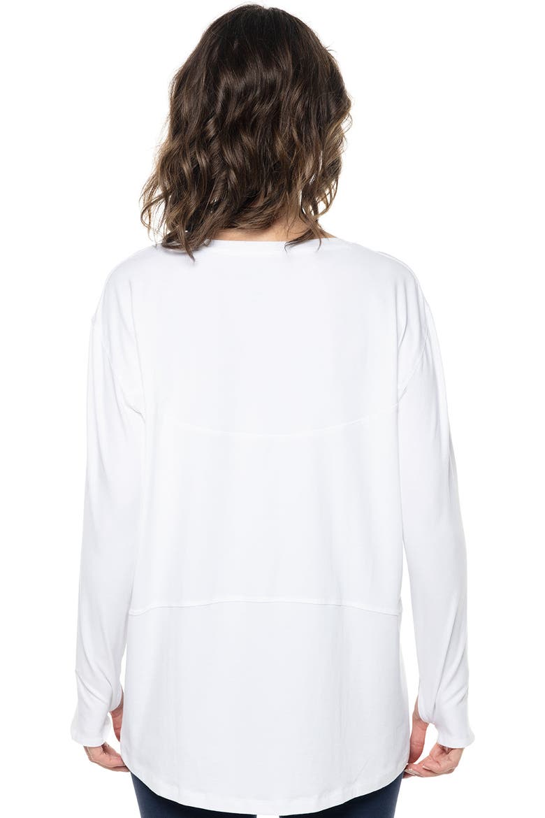 Women's West Palm Drape Long Sleeve T-Shirt, UPF 50+ Sun Protection, Alternate, color, White