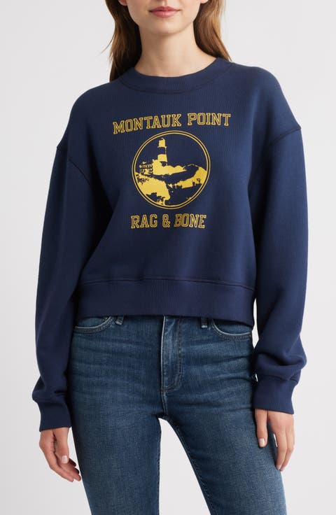 Montauk Crop Graphic Sweatshirt
