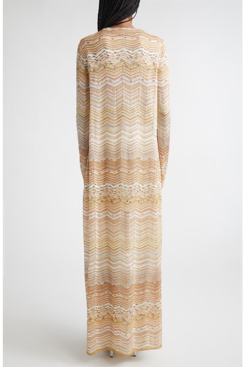 Metallic Zigzag Jacquard Duster, Alternate, color, LIGHT GOLD TONES