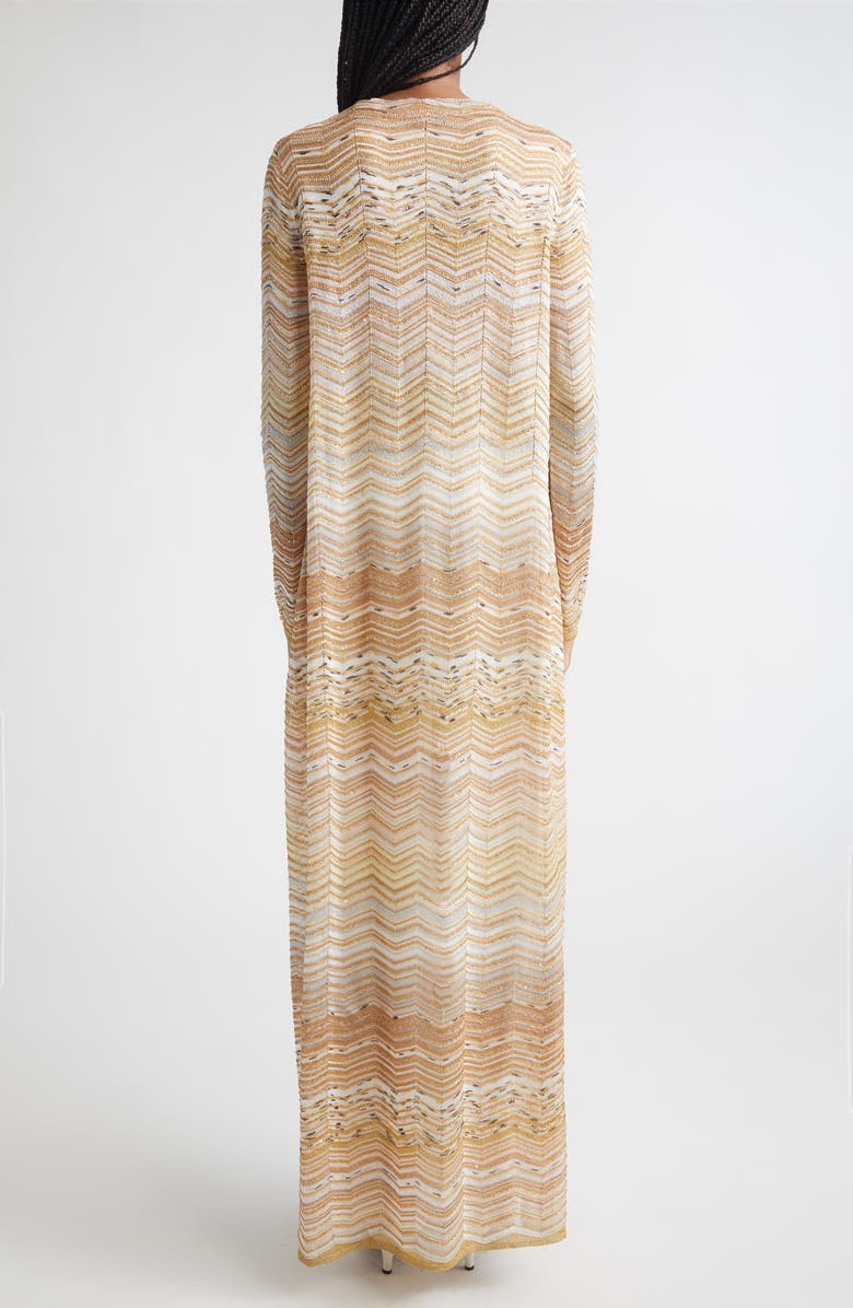 Missoni Metallic Zigzag Jacquard Duster, Alternate, color, Light Gold Tones