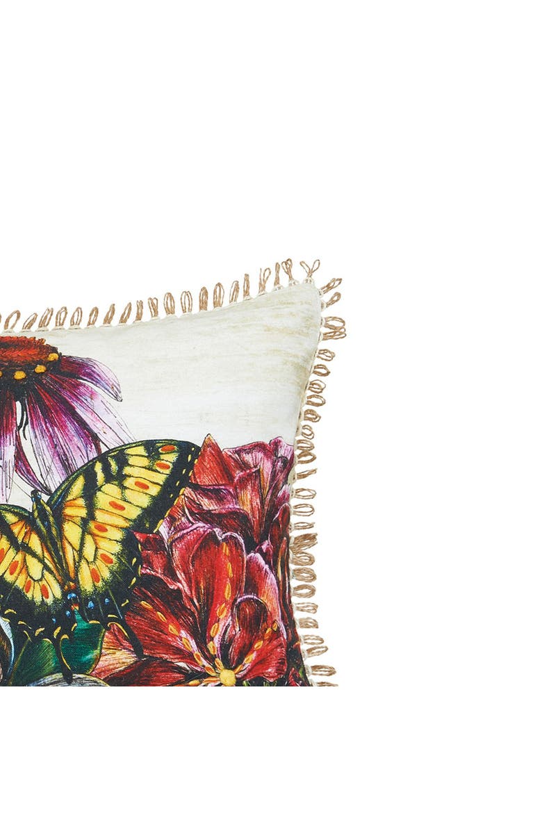 C&F Home Botanical Flowers & Butterfly HD Printed Cotton Blend Lumbar Accent Pillow 14" x 22", Alternate, color, Yellow