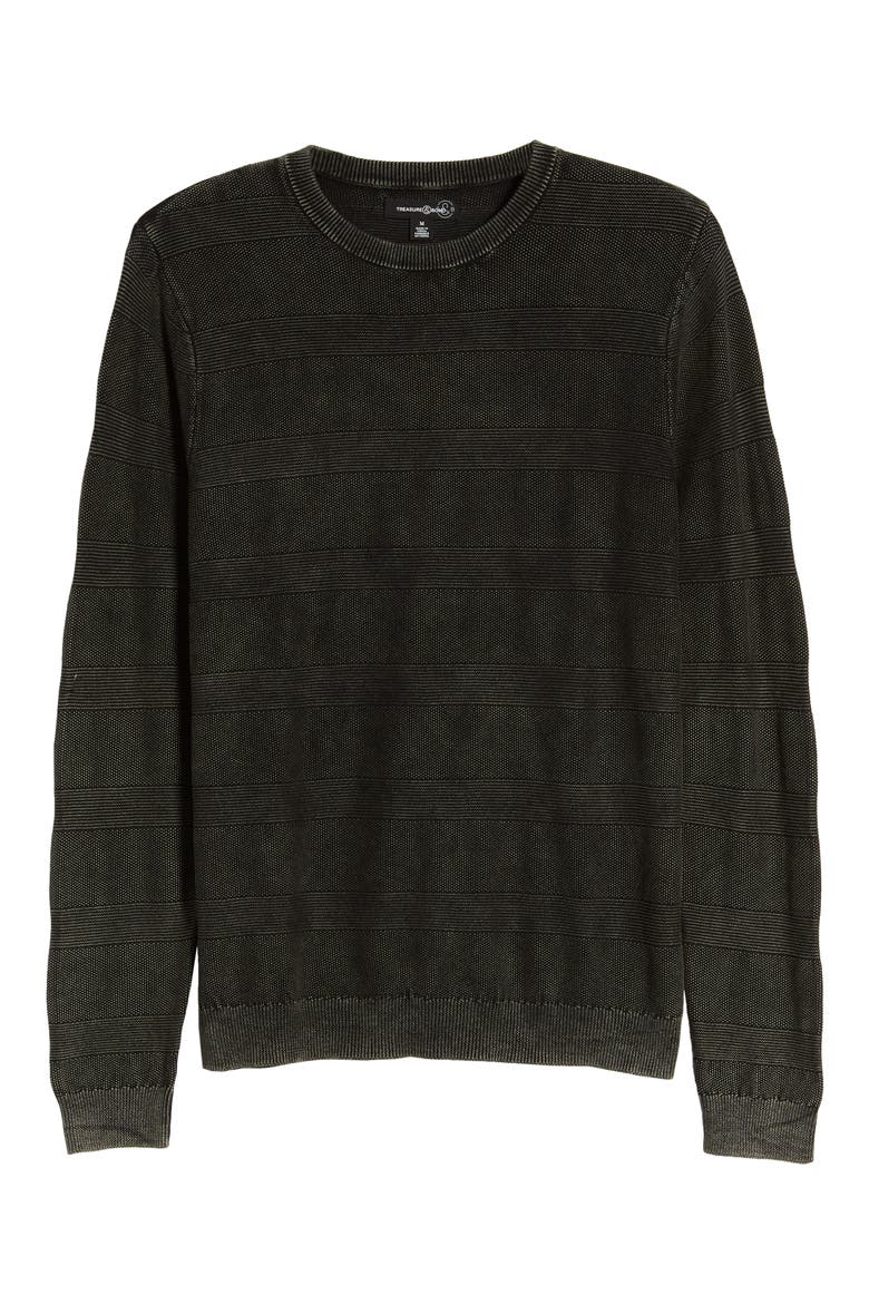 Washed Cotton Sweater, Alternate, color, BLACK