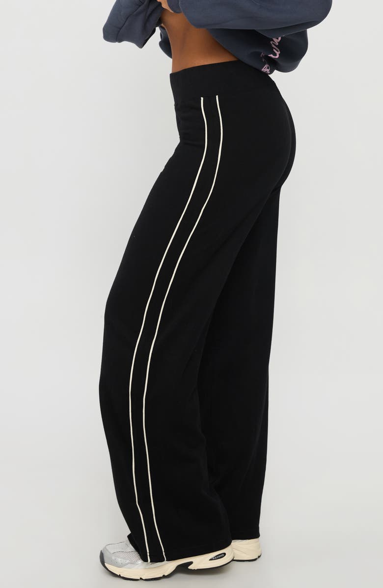 Princess Polly Ascenda Straight Leg Track Pants, Alternate, color, Black