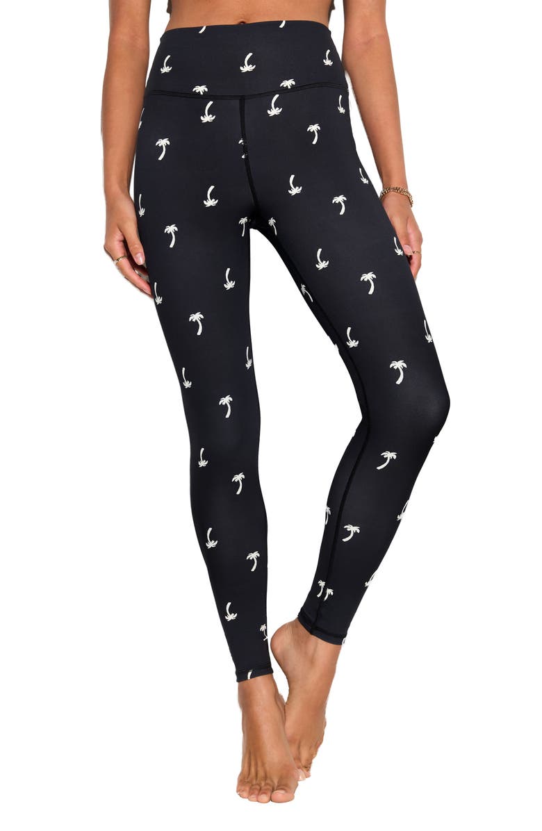 Spiritual Gangster Throwing Shade Lotus Leggings, Main, color, Black