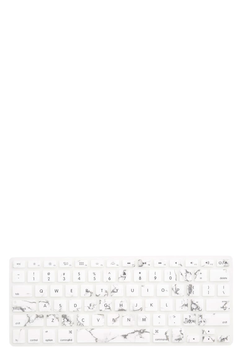 White Marble MacBook Keyboard Skin, Main, color, WHITE