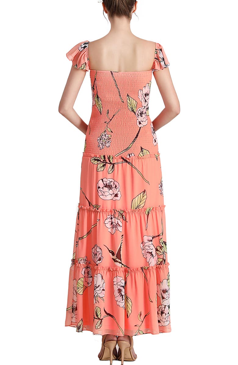 Kimi & Kai Addy Smocked Maternity Maxi Dress, Alternate, color, Coral