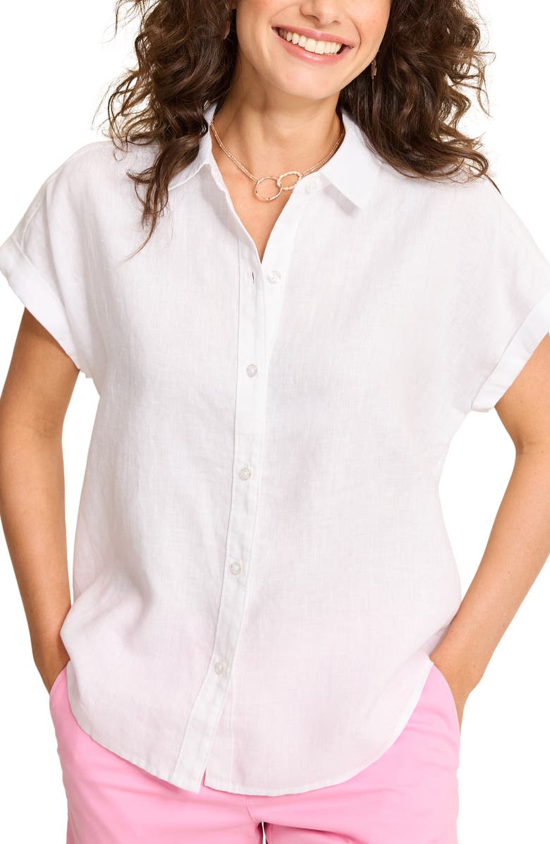 Tommy Bahama Coastalina Linen Dolman Sleeve Button-Up Shirt, Main, color, 