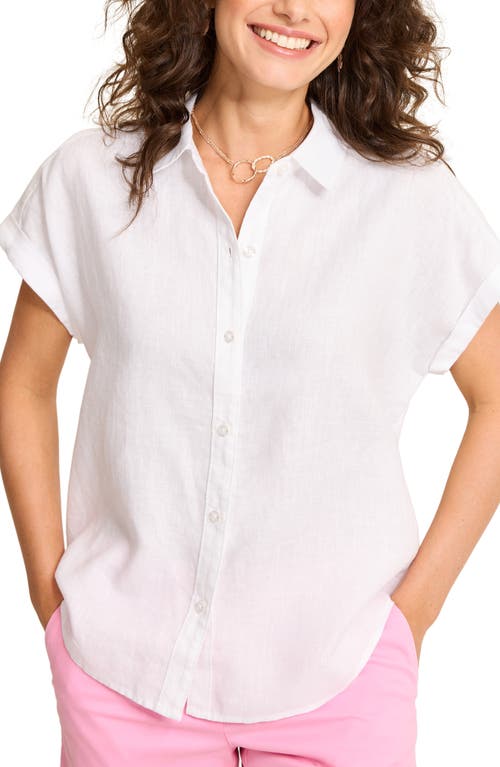 Tommy Bahama Coastalina Linen Dolman Sleeve Button-up Shirt In White