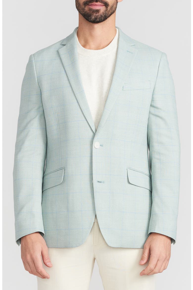 Windowpane Sport Coat, Main, color, GREEN