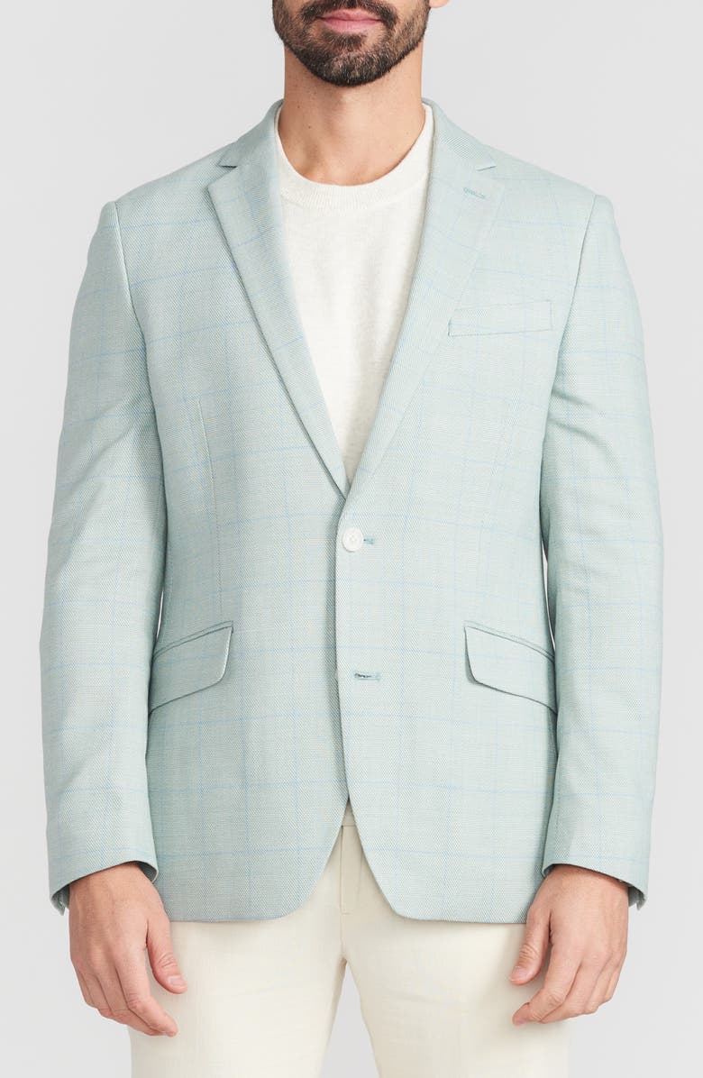 SAVILE ROW CO Windowpane Sport Coat, Main, color, Green