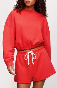 nuuds Cinch Waist Fleece Sweatshirt