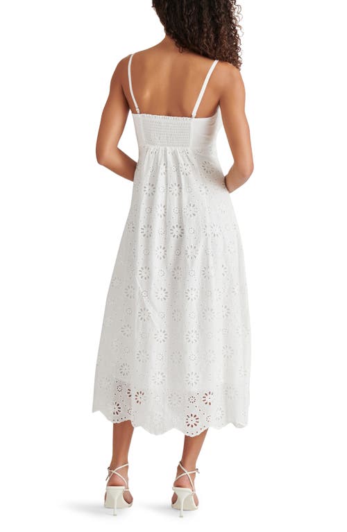 Steve Madden Ava Cotton Eyelet Midi Dress In White