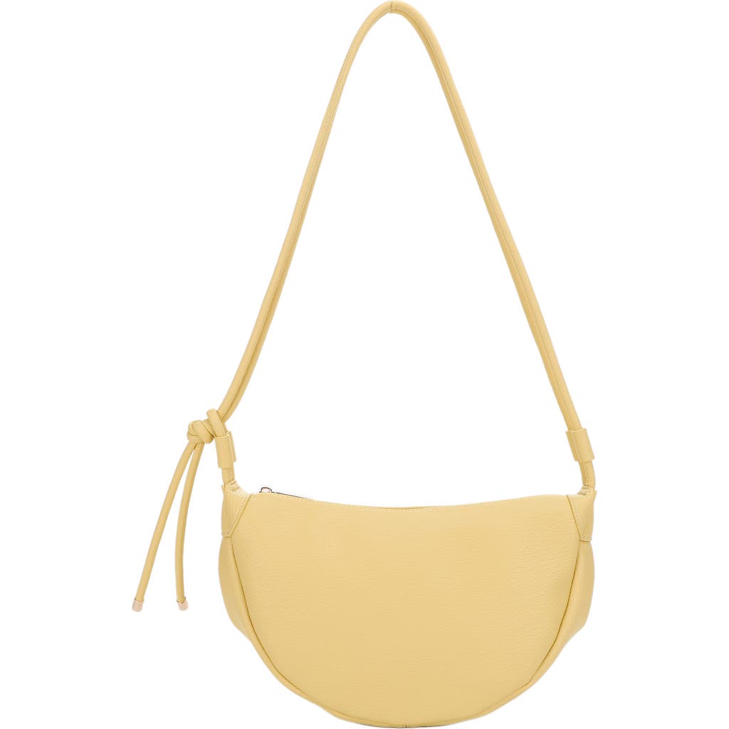 Mali + Lili Aria Recycled Vegan Leather Shoulder Bag In Butter