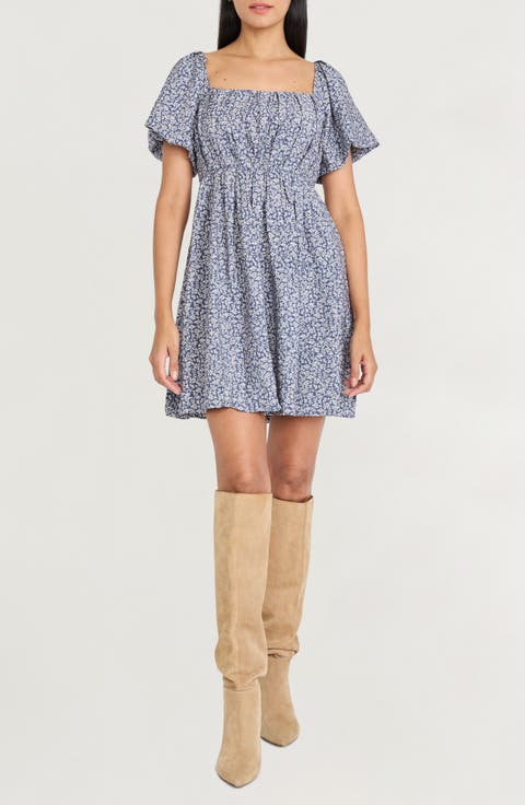 Puff Sleeve Smocked Minidress