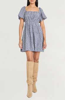 The Good Journey Puff Sleeve Smocked Minidress