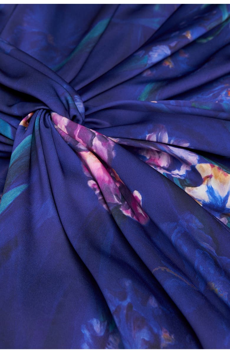 Theia Angelina Floral Print Faux Wrap Gown, Alternate, color, 