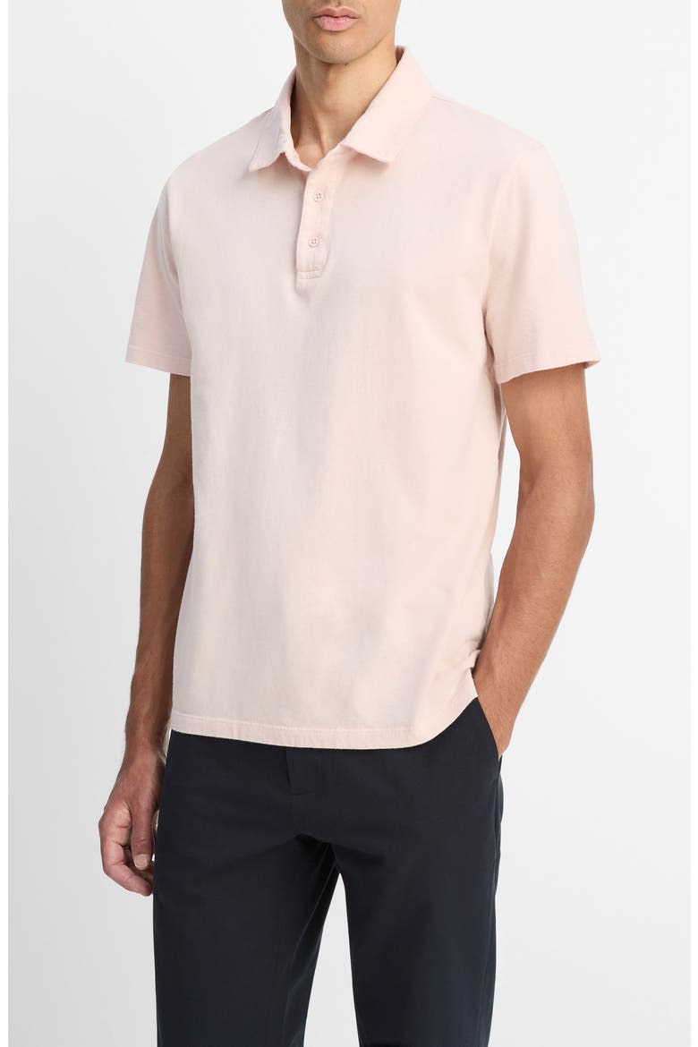 Regular Fit Garment Dyed Cotton Polo, Alternate, color, FADED PINK