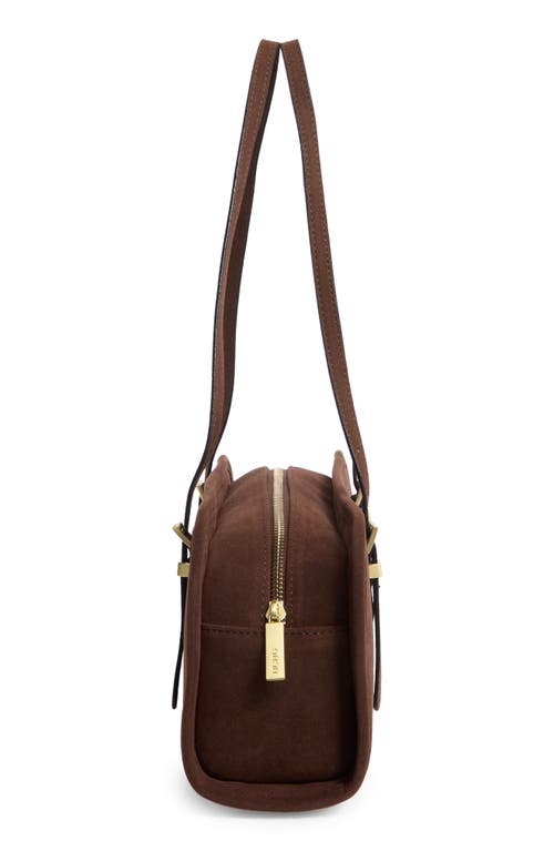 Bcbg Suede East/west Shoulder Bag In Brown