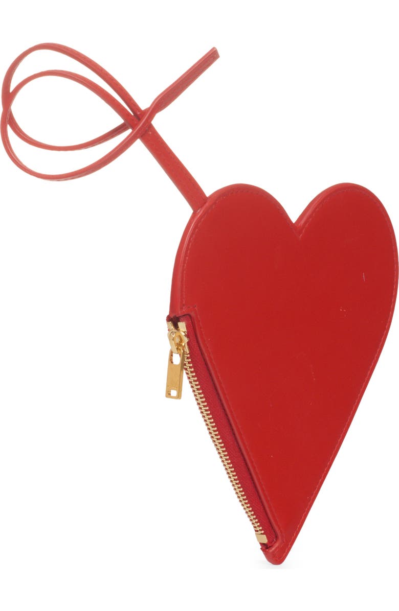 Jil Sander Heart Leather Coin Purse, Alternate, color,