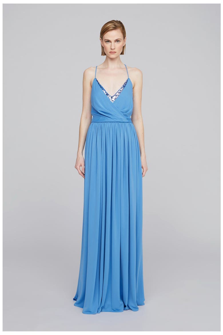 Jeanne Matte Jersey Gown, Main, color, French Blue