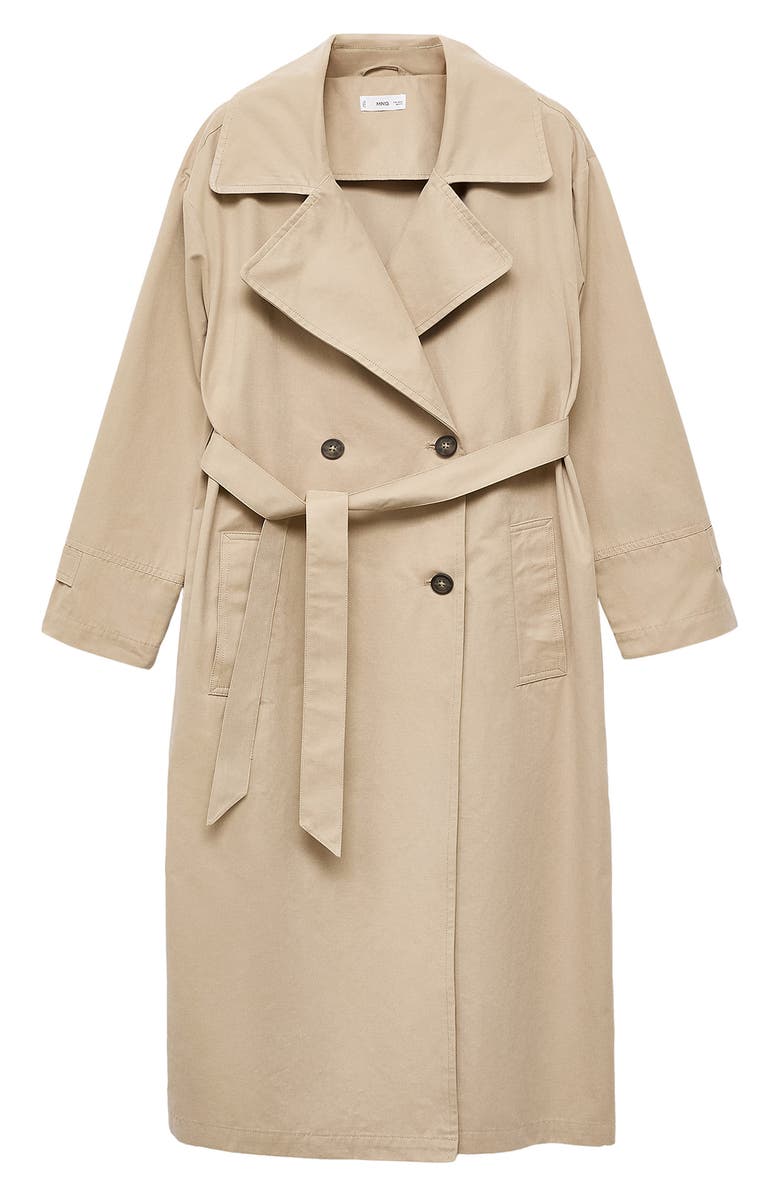 MANGO TEEN Classic Belted Trench Coat, Main, color, Beige